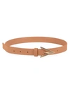 BOTTEGA VENETA WOMEN'S TRIANGULAR BUCKLE SKINNY LEATHER BELT,400012537319