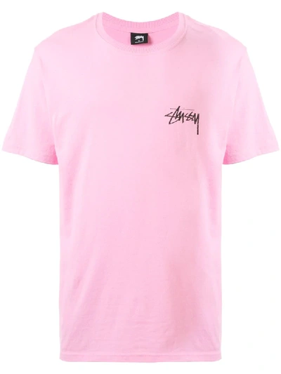 Stussy Short Sleeve Rear Logo Print T-shirt In Pink