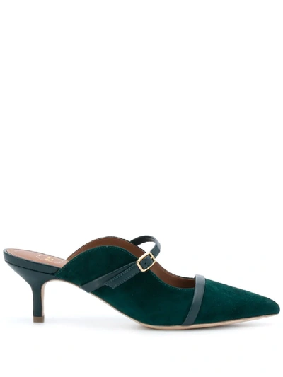 Malone Souliers Pointed Toe Mules In Green