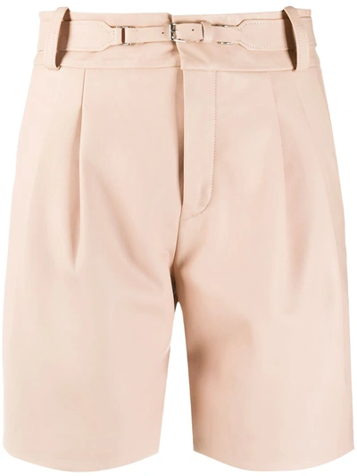 Red Valentino Leather Shorts In Nude