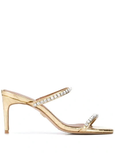 Kurt Geiger Crystal-embellished Sandals In Gold