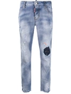DSQUARED2 STONEWASHED CROPPED JEANS