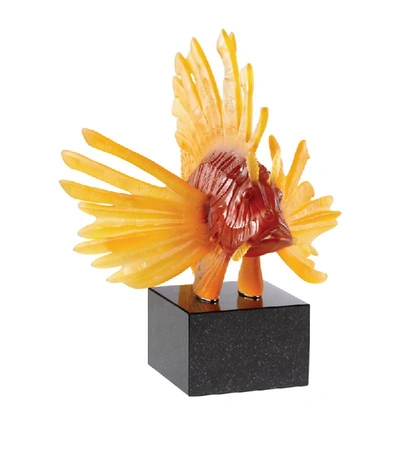Lalique Lionfish Amber Crystal Sculpture