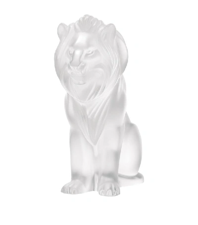 Lalique Crystal Bamara Lion Sculpture In White