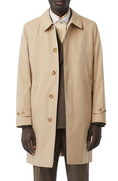 Burberry Pimlico Cotton Gabardine Car Coat In Yellow & Orange