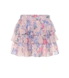 LOVESHACKFANCY BRYNLEE FLORAL COTTON AND SILK MINISKIRT,P00481755