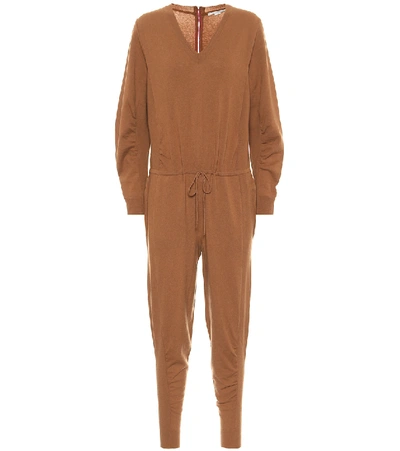 Stella Mccartney Knitted Tied Waist Jumpsuit In Brown