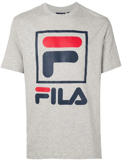 Fila Logo Print T-shirt In Grey