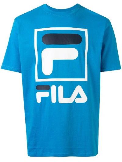 Fila Logo Print T-shirt In Blue