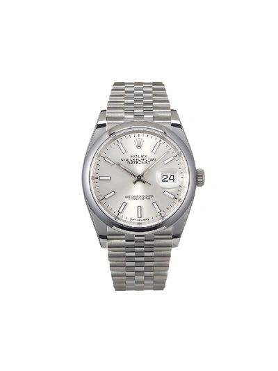 Rolex Oyster Perpetual Datejust 36 毫米腕表 In Silver