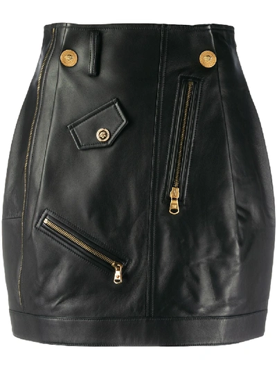 Versace Skirt In Black Leather
