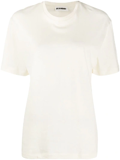 Jil Sander Drop-shoulder Short-sleeved T-shirt In Neutrals