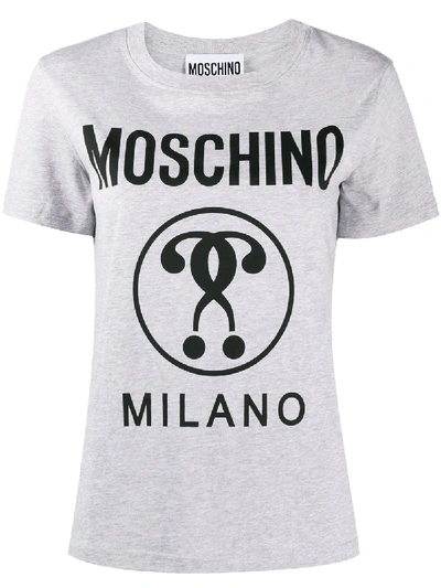 Moschino Logo Print T-shirt In Grey