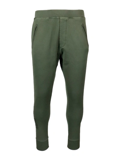 Dsquared2 Green Joggers With Icon Print In Dark Green