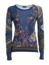 ETRO SILK BLEND PAISLEY PRINT SWEATER