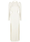 DION LEE IVORY CUT-OUT JERSEY MAXI DRESS,3882048