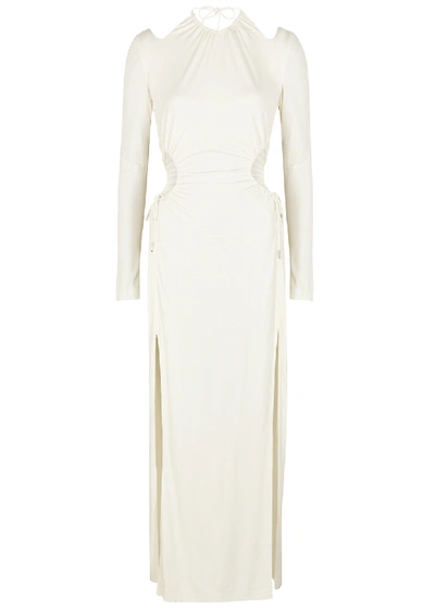Dion Lee Ivory Cut-out Jersey Maxi Dress