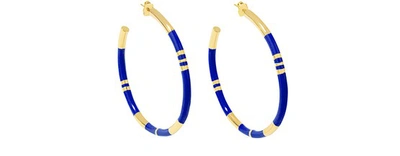 Aurelie Bidermann Positano Hoop Earrings In Blue