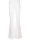 Rosetta Getty Flared Mid-rise Stretch-woven Trousers In White