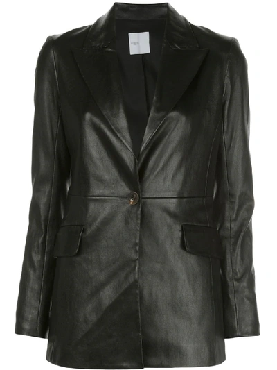 Rosetta Getty Leather Blazer In Black