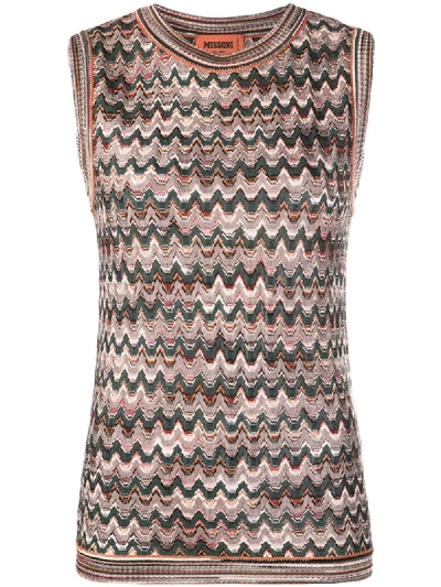 Missoni Knitted Sleeveless Top In Green