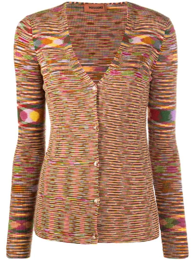 Missoni Knitted V-neck Cardigan In Yellow