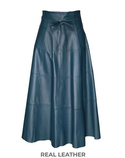 8 By Yoox Long Skirts In Slate Blue