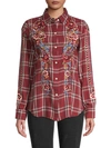 DRIFTWOOD LANA PLAID PRINTED BUTTON-FRONT SHIRT,0400012841410