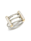 ALOR TWO-TONE STAINLESS STEEL, 18K YELLOW GOLD & DIAMOND RING,0400012767973