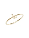 NEPHORA WOMEN'S 14K YELLOW GOLD & DIAMOND INITIAL L RING/SIZE 7,0400012821515