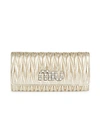 MIU MIU METALLIC MATELASS&EACUTE; LEATHER WALLET CLUTCH,0400012713441