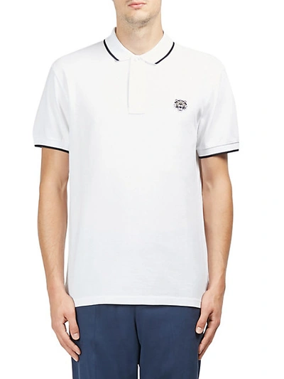 Kenzo Tiger Crest Polo Shirt In White