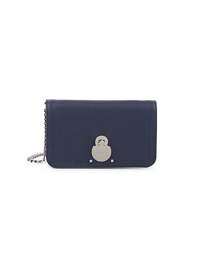 Longchamp Cavalcade Leather Wallet-on-chain In Navy