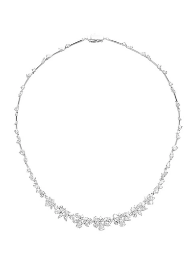 Adriana Orsini Silvertone & Cubic Zirconia Cluster Choker Necklace