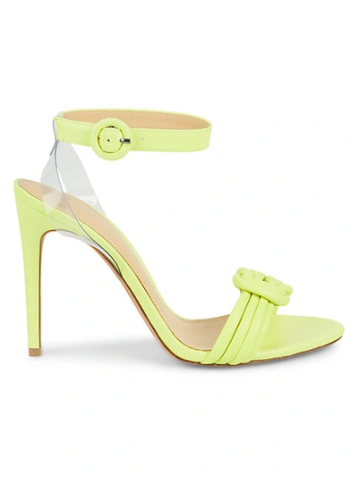 Alexandre Birman Viky Knotted Leather Ankle-strap Sandals In Neon Green