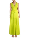 Cynthia Rowley Zadie Tiered Ruffle Maxi Dress In Lime