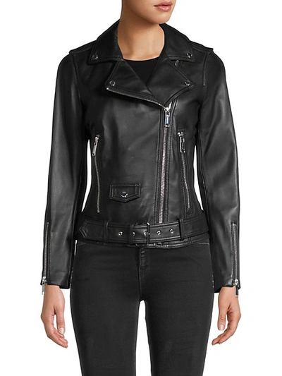 Michael Michael Kors Women's Missy New Leather Jacket In Black