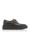 VALENTINO GARAVANI GARAVANI ROPE LEATHER MONK-STRAP PLATFORM LOAFERS,804344