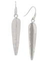 ROBERT LEE MORRIS SOHO SILVER-TONE LARGE SCULPTURAL STICK DROP EARRINGS