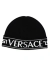 Versace Wool Hat In Nero-bianco