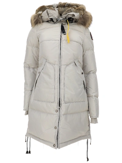 Parajumpers Long Bear Parka Coat In Silver/grey