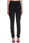 RED VALENTINO PANTS IN BLACK COTTON,11458901