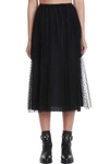 RED VALENTINO SKIRT IN BLACK POLYAMIDE,11458895