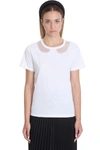 RED VALENTINO T-SHIRT IN WHITE COTTON,11458891