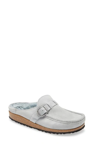 Birkenstock Buckley Clog In Dusty Teal Suede