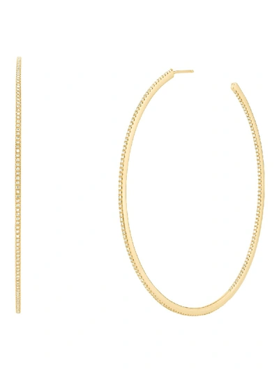 Shay Xl Pavé Single Row Hoop Earrings In Gold