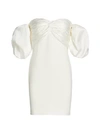 Cinq À Sept Teagan Off-the-shoulder Puff-sleeve Dress In Ivory