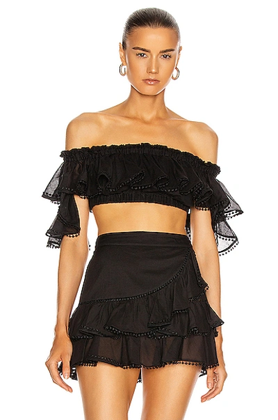 Charo Ruiz Cata Off Shoulder Top In Black