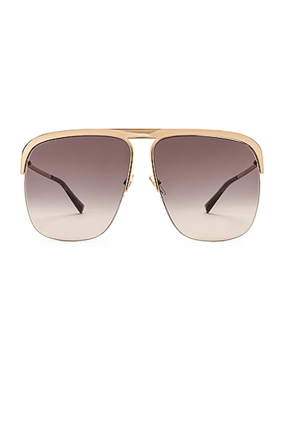 Givenchy Metal Aviator Sunglasses In Dark Grey Gradient & Gold