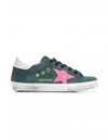 GOLDEN GOOSE GREEN LEATHER SUPERSTAR SNEAKERS,GWF00101/F000210/80233
